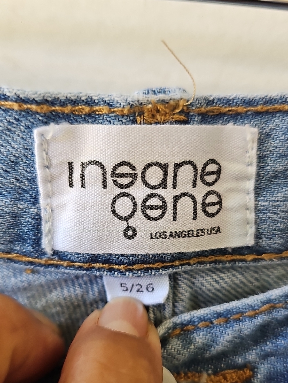 Insane Gene Distressed Boyfriend Jeans Light Wash Size 5/26 Raw Hem - Picture 2 of 11